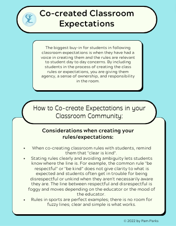Co-creating Classroom Expectations (gr 2-8)