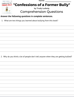 *TL* Companion Guide for Trudy Ludwig's "Confessions of a Former Bully" (gr 3-6)