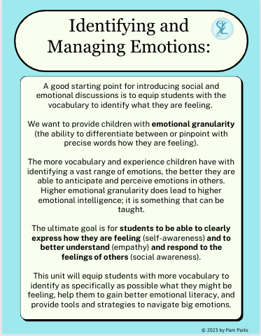 Tackling Important SEL Topics: Identifying and Managing Emotions (gr 1-6)
